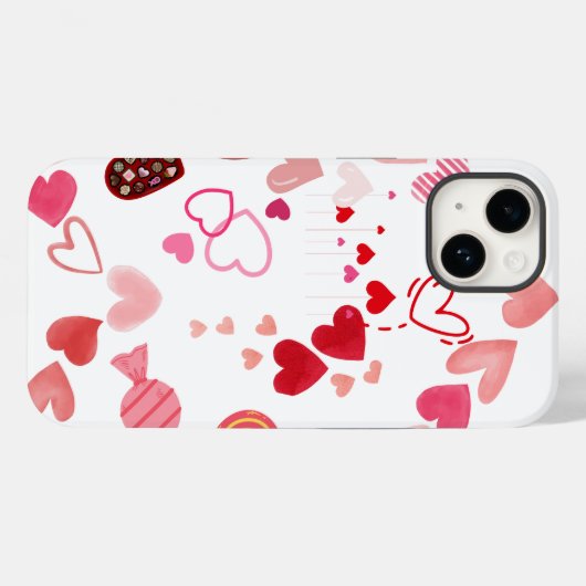Lief hart rond zoete snoepjes Case-Mate iPhone case (Achterkant (horizontaal))