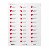 Lief hart Xmas retouradres Etiket (Full Sheet)