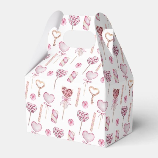 Lief harten patroon bedankdoosjes (Voorkant Zijde)
