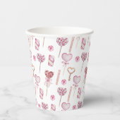 Lief harten patroon papieren bekers (Voorkant)