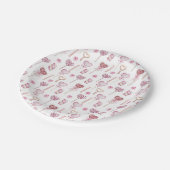 Lief harten patroon papieren bordje (Gekanteld)