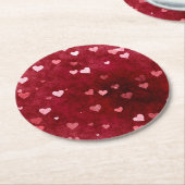 Lief harten patroon ronde kartonnen onderzetter (Gebogen)