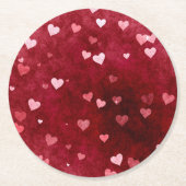 Lief harten patroon ronde kartonnen onderzetter (Voorkant)