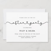 Lief hartlettertype bruiloft afterparty kaart (Voorkant)