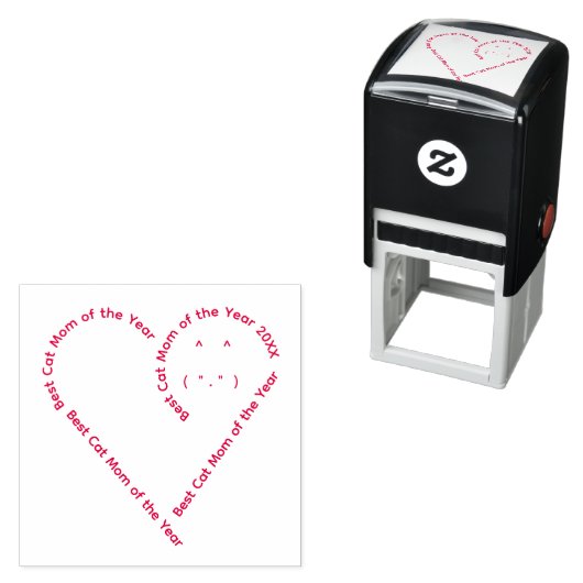 Lief hartvormig tekst kat moeder  zelfinktende stempel (In situ)