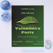 Lief hartvormig waterdruppeltje op bladfeest flyer (Enkel)