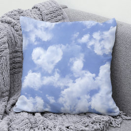 Lief hartvormig wolkje in blauwe lucht vrolijk gel kussen