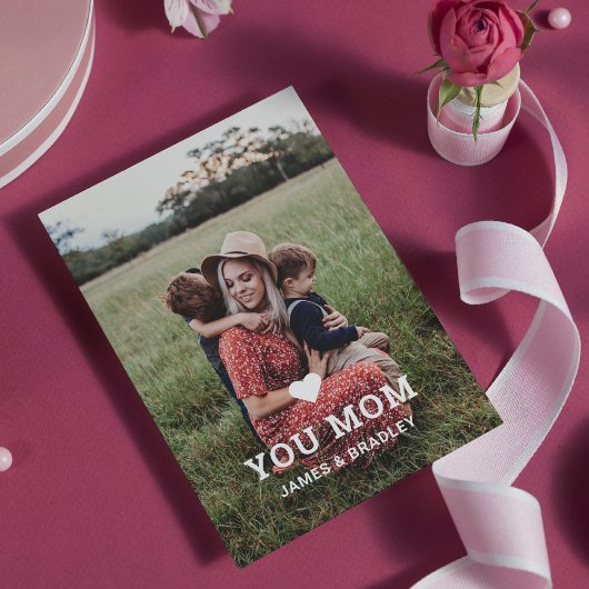 Lief HEART LIEFDE JE MOM Moederdag Foto Kaart