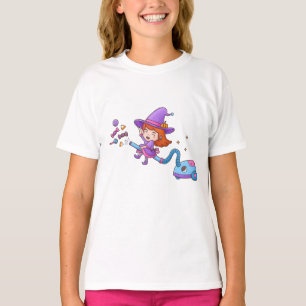 Lief Heksemeisje op Stofzuiger Grappige Halloween T-shirt