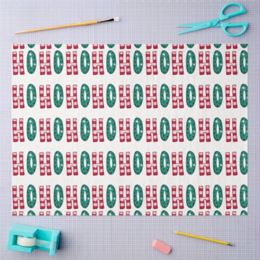 Lief Ho Ho Ho Kleurige Kerstmis Tissuepapier (Craft)