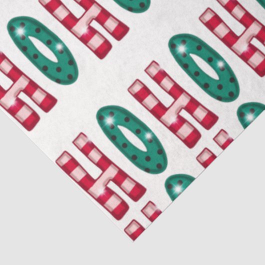 Lief Ho Ho Ho Kleurige Kerstmis Tissuepapier (Detail)