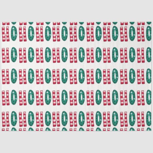 Lief Ho Ho Ho Kleurige Kerstmis Tissuepapier (Voorkant)