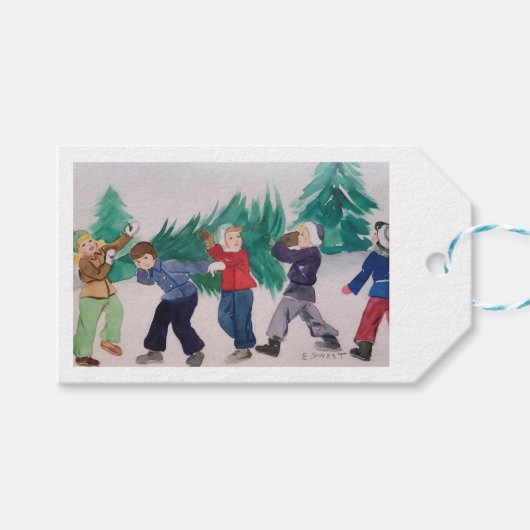 Lief Holiday Art Gift Label Cadeaulabel (Voorkant (Horizontaal))