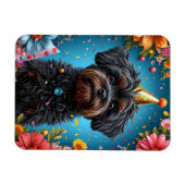 Lief hondje met verjaardagsfeesthoed magneet (Horizontaal)