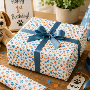 Lief hondje regenboog waterverf 1e verjaardagsfees cadeaupapier