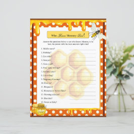 Lief Honeybee Baby shower die weet mama spel