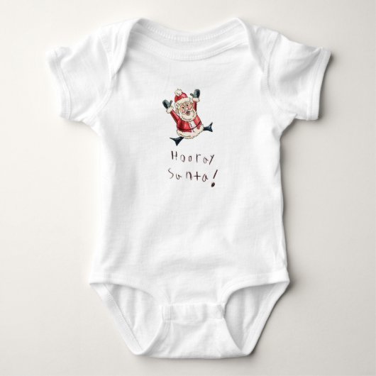 Lief "Hooray Santa" Babyshirt Romper (Voorkant)
