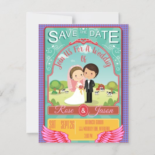 Lief Huwelijk Magnetische Uitnodiging (Voorkant)