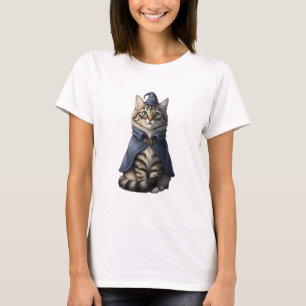 Lief illustratie van een tovenaarskat t-shirt