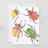 Lief insectje Bugs en Kusjes Waterverf Valentijnsd Feestdagenkaart (Achterkant)