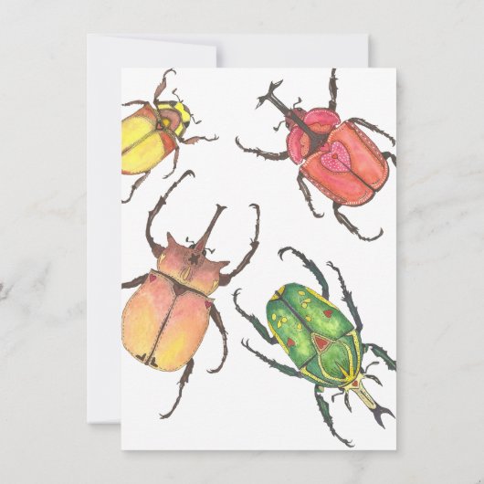 Lief insectje Bugs en Kusjes Waterverf Valentijnsd Feestdagenkaart (Achterkant)
