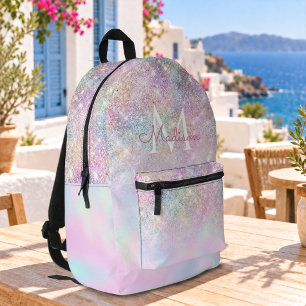 Lief iriserend eenhoorn ombre glitter monogram bedrukte rugzak
