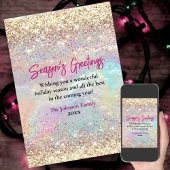 Lief iriserend gouden kerst- en nieuwjaarsgroet kaart