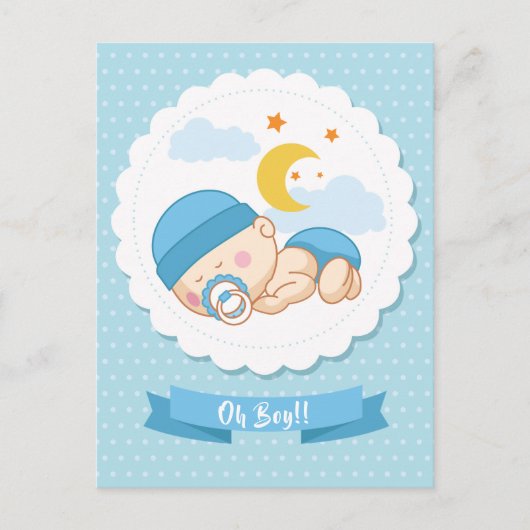 Lief "It's a Boy" Baby shower Briefkaart Uitnodigi (Voorkant)