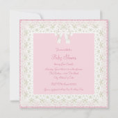Lief ivoren en roze babyshower kaart (Achterkant)