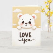 Lief Je Knuffel Beer Kaart (Gele Bloem)