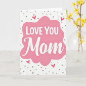 Lief Je Mama Roze Wolk Kaart (Gele Bloem)