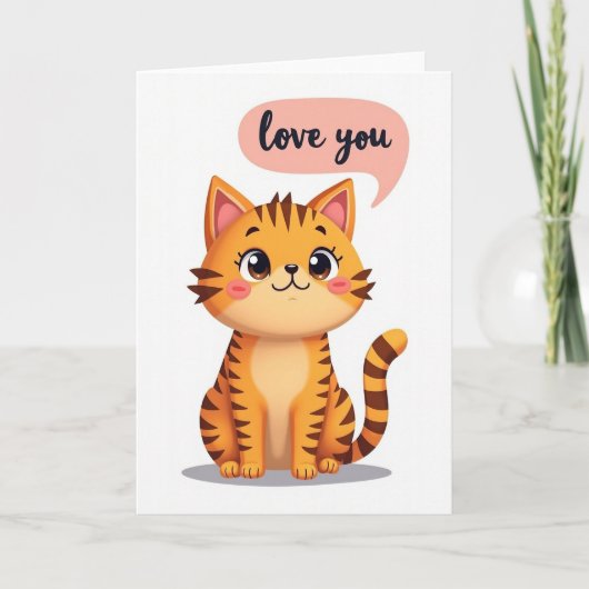 Lief Je Schattige Kitty Kaart (Voorkant)