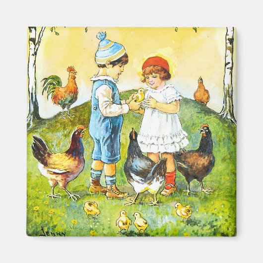 Lief Jenny Nyström Happy Easter Magneet (Voorkant)