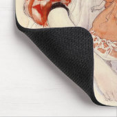 Lief jong meisje met een pop (Kinderkunst) Muismat (Hoek)