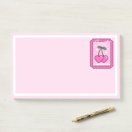 Lief Joyfulness Cherry Hearts Stamp Post-it® Notes (Op bureau)