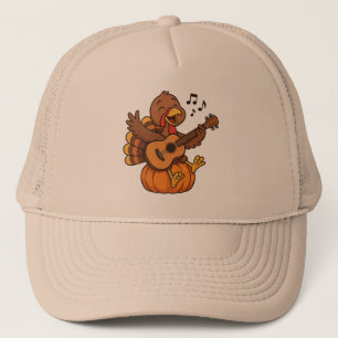 Lief kalkoen met gitaar voor Thanksgiving Trucker Pet