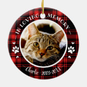 Lief Kat Dier Herdenking Aangepaste Foto Keramisch Ornament (Achterkant)