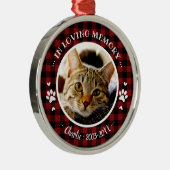 Lief Kat Dier Herdenking Aangepaste Foto Metalen Ornament (Rechts)