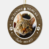 Lief Kat Dierbaren Herdenking Aangepaste Foto Keramisch Ornament (Links)