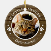 Lief Kat Dierbaren Herdenking Aangepaste Foto Keramisch Ornament (Achterkant)