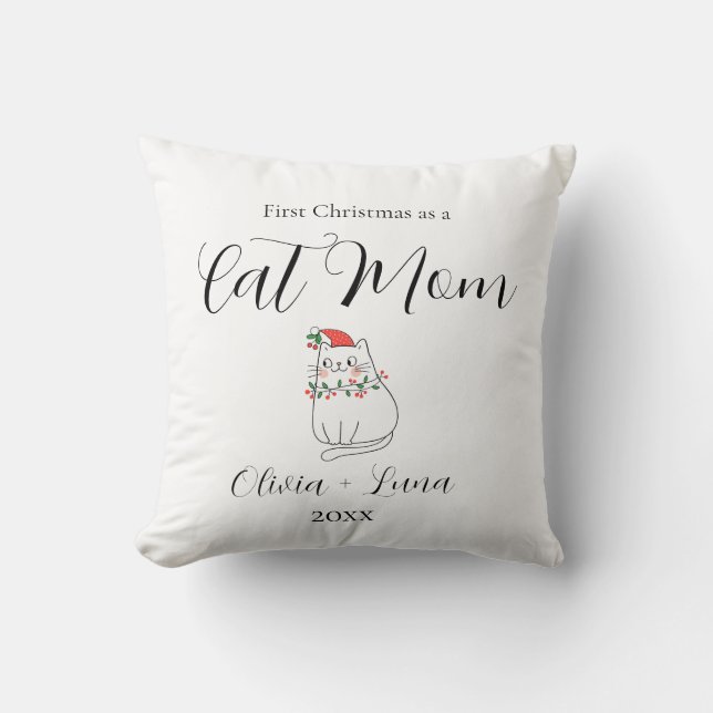 Lief Kat Ornament Op Maat Kussen (Voorkant)