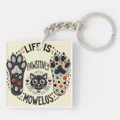 Lief kat-thema illustratie sleutelhanger (Achterkant)