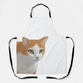 Lief kattenkunst met oranje kat schort (Voorkant)