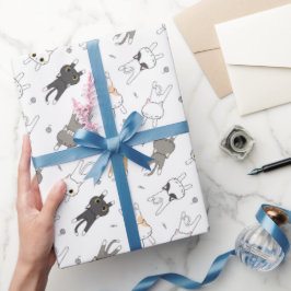 Lief kattensjabloon voor uw cadeauverpakking cadeaupapier