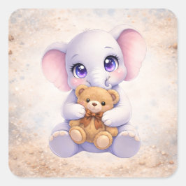 Lief Kawaii Dierensticker Vierkante Sticker