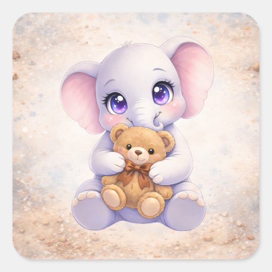 Lief Kawaii Dierensticker Vierkante Sticker (Voorkant)