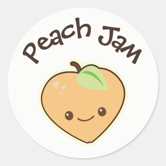 Lief Kawaii Perzikjam Potlabel Ronde Sticker (Voorkant)