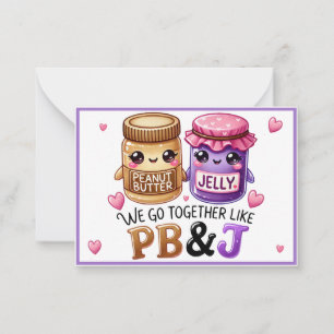 Lief Kawaii Pindakaas en Jam Notitiekaartje