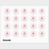 Lief kersebow coquette retouradres ronde sticker (Vel)