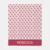 Lief kersenpatroon gepersonaliseerd fleece deken (Voorkant)